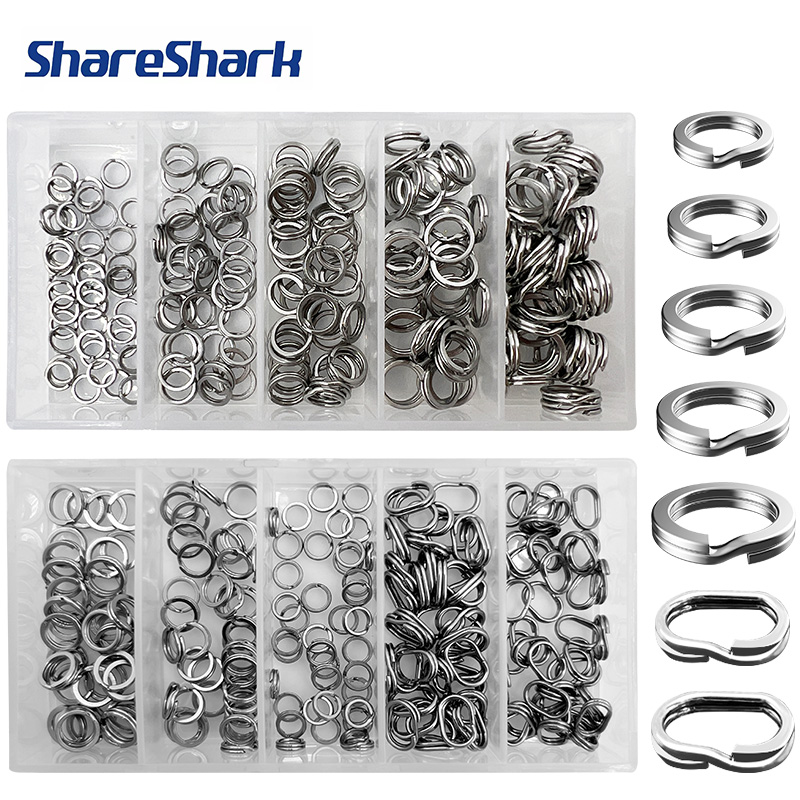 Fishing Equipment Used - แหวนสแตนเลสสตีลคุณภาพสูง ShareShark 200 ชิ้น/กล่อง สำหรับติดเหยื่อตกปลา ทนทานต่อการกัดกร่อน