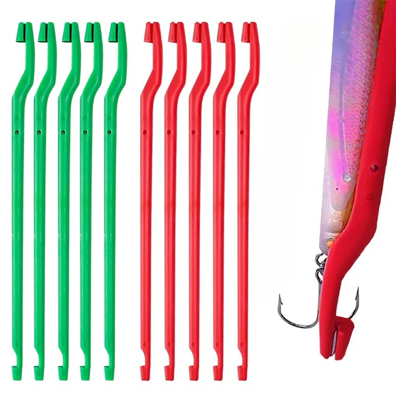 Fishing Equipment Used - แท่งดึงตะขอเบ็ดตกปลา 5 ชิ้น ป้องกันการบาดมือ สำหรับแยกตะขอเบ็ดเหยื่อแข็ง สำหรับเหยื่อปลอมแบบมินโนว์และเพนซิล