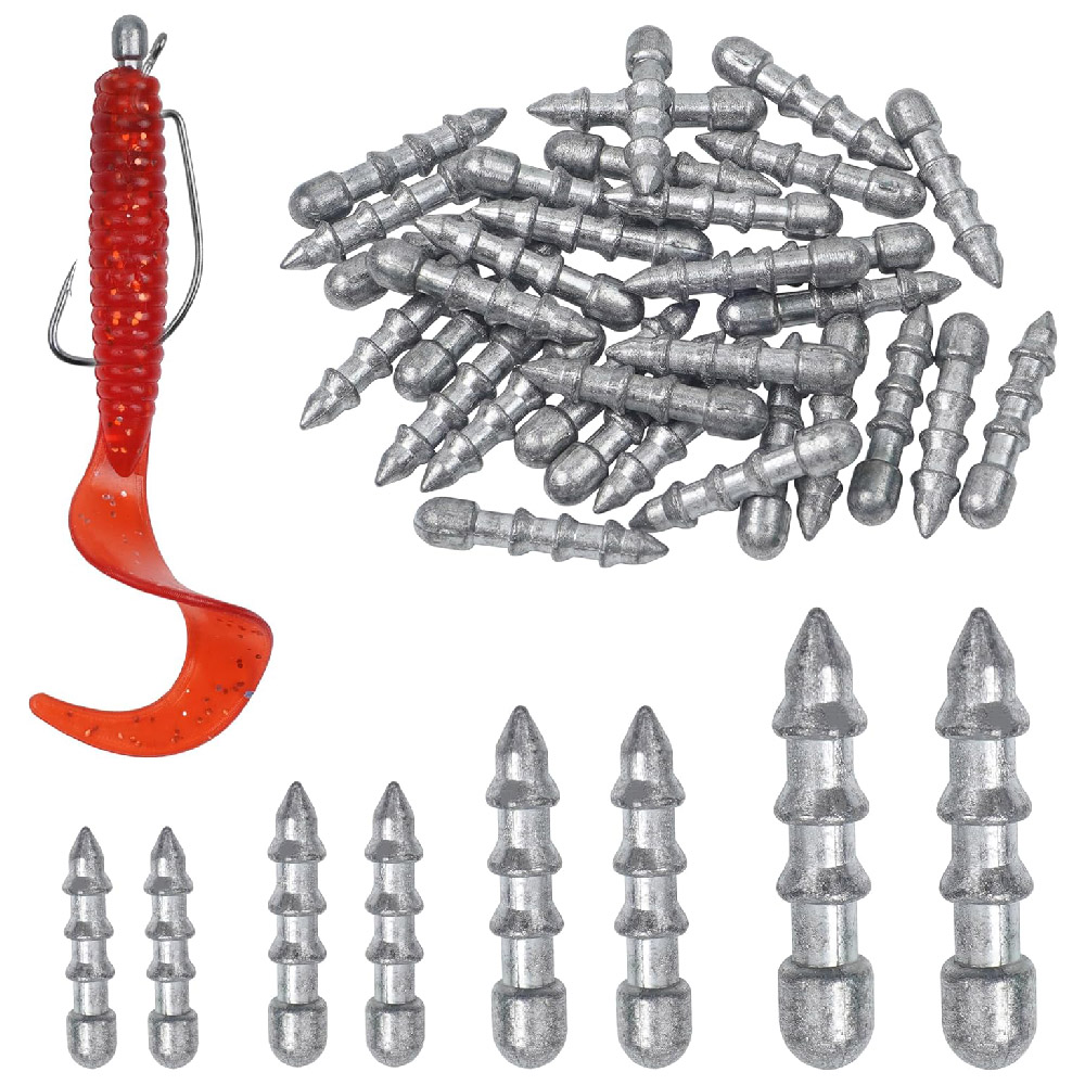 Trout Fishing Lure - 20pcs น้ําหนักเล็บ sinkers หนอนล่อน้ําหนักใส่ตกปลา Sinkers Wacky