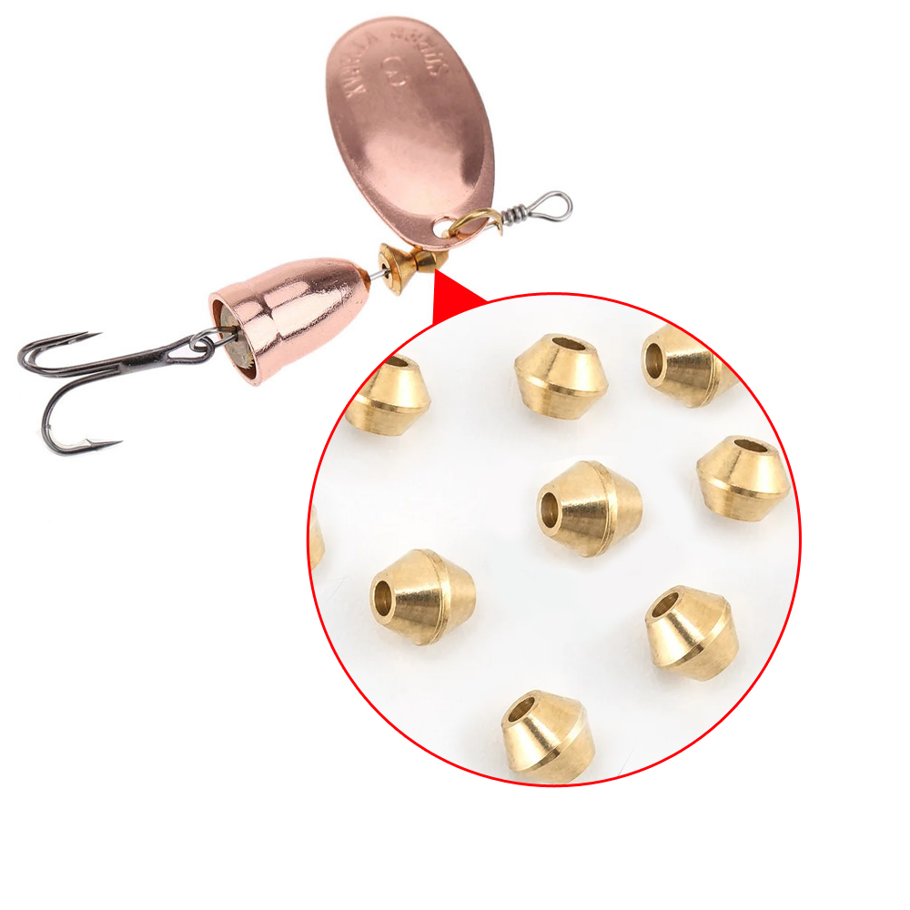 Trout Fishing Lure - ลูกปัดทองเหลืองสำหรับทำเหยื่อตกปลาแบบ DIY จำนวน 40 ชิ้น สำหรับตกปลาแบบ
