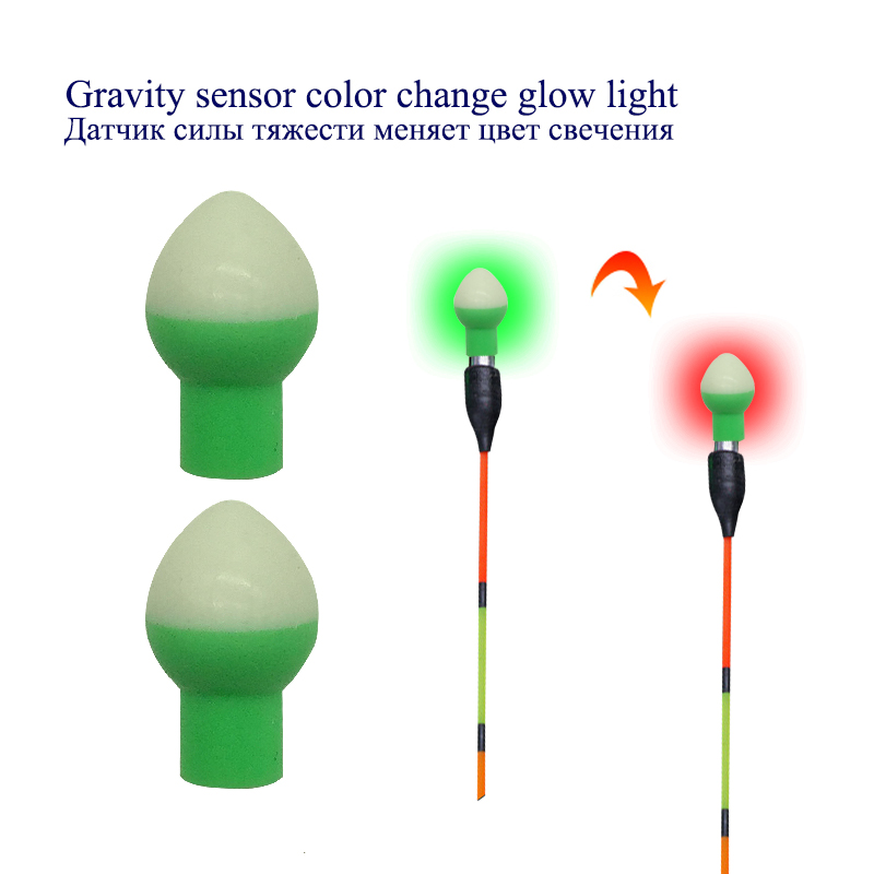 Night Float Fishing - 2PCS เซ็นเซอร์แรงโน้มถ่วง Luminous Float Glow Sticks