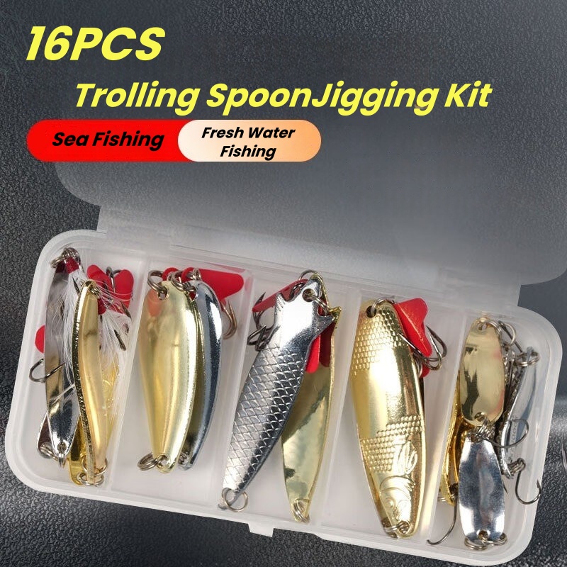 ชุดเหยื่อตกปลา 16 ชิ้น ชุดเหยื - Fishing Equipment Kit บทวิจารณ์และราคา