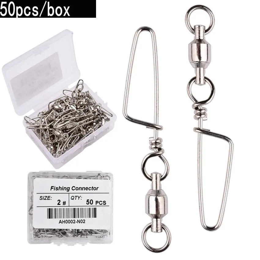 50 ชิ้นลูกปืนตกปลาหมุนพร้อม Co - Tackle Box บทวิจารณ์และราคา